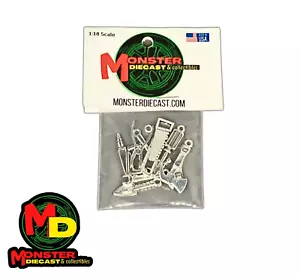 Maßstab 1:18 Druckguss Diorama Puppenhaus Mechaniker Display Werkzeug Set Kit-Metall - Bild 1 von 8