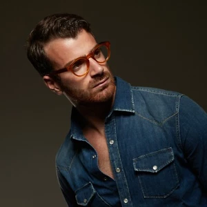 Brille Lese- Dicke Runde Pantos Gelb hally & son 47mm Stil Moscot - Bild 1 von 9