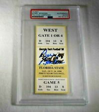 Rare 1998 BOBBY BOWDEN Signed FLORIDA STATE vs GEORGIA TECH Game Ticket-PSA 