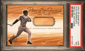 ALEX RODRIGUEZ Mariners 2001 SP Juego Usado Bate Pieza del Juego #AR PSA 7 Casi Nuevo - Imagen 1 de 2