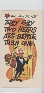 1961 Topps Funny Valentines Giants They Say Two Heads Are Better Than One x9h