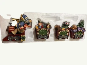 Vintage Home Interiors "Bears Train" Christmas Decor Figurines Set - Picture 1 of 15