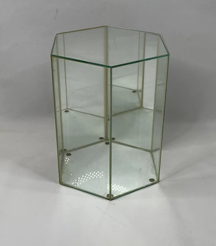 VTG 70s Regency MCM Mirrored Glass Brass Terrarium Curio Display Case Cover