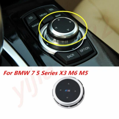 1Pc 7 Button CIC IDrive Multi-Media Knob Cover For BMW 3 5 7 Series X3 M5 M6 - Imagem 1 de 4