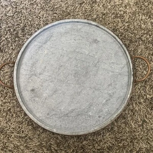 Giralua Brazil 15" Round Soapstone and Copper Pizza Stone Griddle Grill - Picture 1 of 7