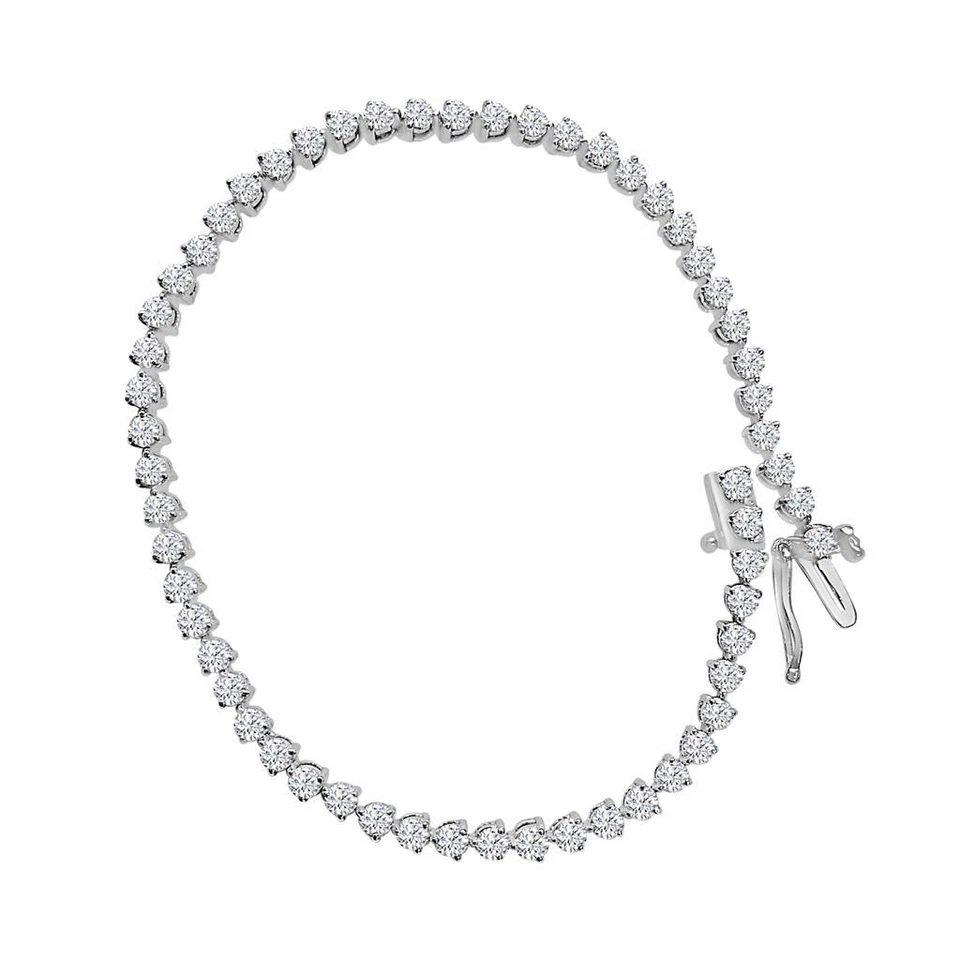 Brazalete Tenis I1 G Diamante Redondo 3.00 Ct 14K Blanco Amarillo Rosa Juego de Puntas Foto 1 de 4