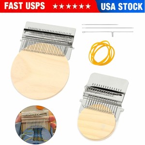 14 28 Hooks Small Loom-Speedweve Type Weave Tool, Darning Machine with Wood Disc