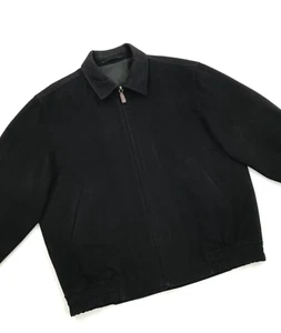 Men's Black Ermenegildo Zegna Jacket XL Size 54 Cashmere Coat Full Zip Lined B - Picture 1 of 20