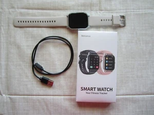 Nerunsa Smart Watch 1.85 Creamy White IP68 Waterproof P66D 1 New 1 Used - Picture 1 of 3