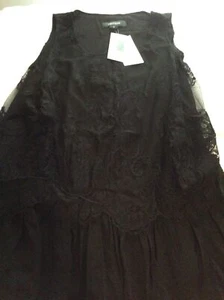 Karen Kane Lace Overlay Tank Made In USA Black Woman Small Clothing Top - Bild 1 von 6
