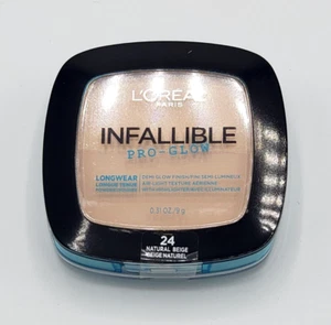 L'Oréal Infallible Pro-Glow Foundation Pressed Powder Makeup-24 NATURAL BEIGE - Picture 1 of 1