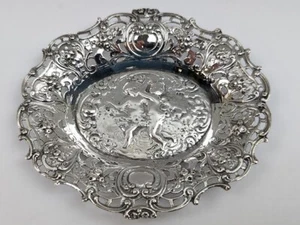 Antique Openwork 800 Silver Miniature Bowl / Dish / Basket German Sterling - Picture 1 of 3
