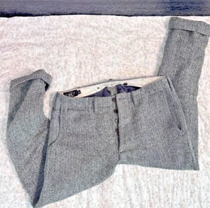 RRL Ralph Lauren Heavy Wool Herringbone Luxury Dress pants durable 34  - Picture 1 of 9