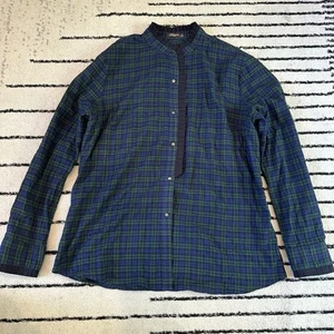 J. McLaughlin grün blau kariertes Langarm geknöpftes Damenhemd Größe Medium - Bild 1 von 8