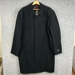Thomas Brooks Wool Cashmere Overcoat Mens 2XL XXL Black Long Coat Jacket NEW - Picture 1 of 13