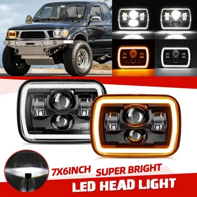 Par de faros LED de 7x6"" 5x7 pulgadas haz en forma de Z alto/bajo para Toyota Hilux 1983-2004  Foto 1 de 4