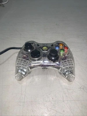 Xbox 360 Afterglow Clear/Blue Console Controller Wired Untested* - Image 1 of 4