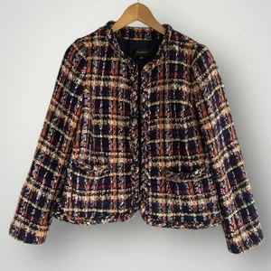 Talbots Blazer Jacket Tweet Women Size 8 - Picture 1 of 8