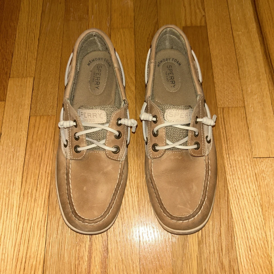 Zapatos de barco Sperry Top Sider para mujer 7,5 M pez ángel informales cuero beige STS97405 Foto 1 de 4