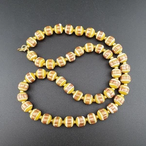 Venezianischer Stil Aventurin Gelb Glasperlen Halskette 22 Zoll | 10,9 mm Perlen - Bild 1 von 19