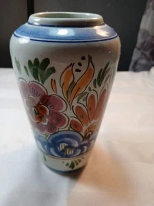 Vintage Hand Painted Delft Urn Vase Multicolor. Made In Holland. 6.5" T X 4" W - Picture 1 of 7