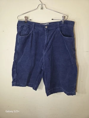 Vintage Bugle Boy Shorts Mens 36 Blue Flat Front Corduroy Y2K - Image 1 of 4