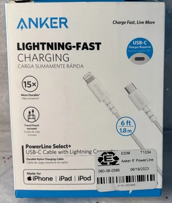 Anker Apple Cable-fast charging USB-C Cable with Apple Cable 6ft Powerline - Image 1 of 2