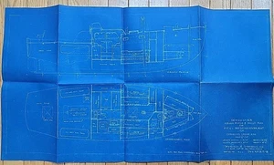 Sea-Going Power Boat 1948 plano yate Sparkman Stephens Vanderbilt - Imagen 1 de 4