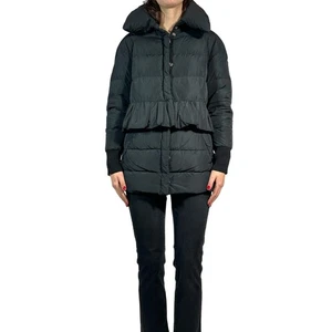 MONCLER Bettine Giubbotto Down Puffer 2 M Peplum Convertible Jacket Black RARE - Picture 1 of 16