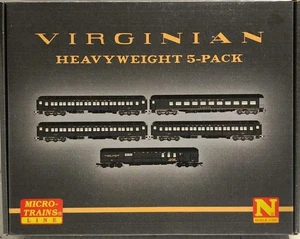 Micro Trains Spur N Schwergewicht Personenwagen Set 5 Stück Virginian #98300196 - Bild 1 von 7