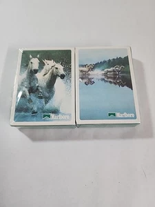 1989 Marlboro Playing Cards Double Deck Sealed wild White Horses Running Water - Picture 1 of 6