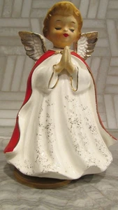 40-50s Mid Century Christmas Rotating Music Box Silent Night 6" Angel Girl Japan - Picture 1 of 5