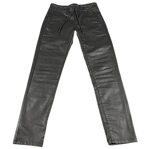 Floghose Damen 25 schwarz beschichtet Kunstleder Jogger Kordelzug Tapered Slim - Bild 1 von 10