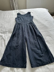 Toast dunkelblau weites Bein ärmellos Overall Größe 14 Taschen Baumwolle Leinenmischung - Bild 1 von 19