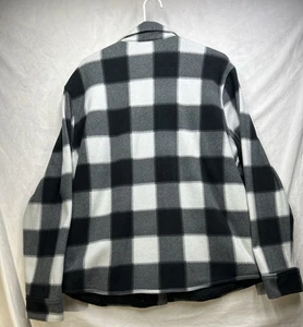 Urban Pipeline Sherpa Lined Plaid Fleece Button Up Shirt Black Gray White L - Picture 1 of 8