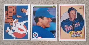 1990 Upper Deck #34 & 544 & 1991 Upper Deck Baseball Heroes #17 Nolan Ryan Lot - Picture 1 of 5