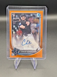 2025 Bowman Mega Box Connor Norby Orange Mojo Refractor Auto /25 - Picture 1 of 2