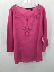 Pre-Owned Ecologie Pink Size 2X Linen Tunic Blouse - Picture 1 of 3