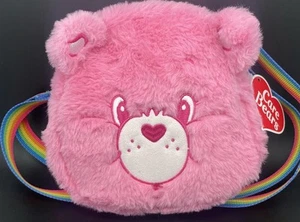 Care Bear Plush Crossbody Bag/Purse NEW W/Heart Tag Rainbow Strap Pink Read Desc - Picture 1 of 5