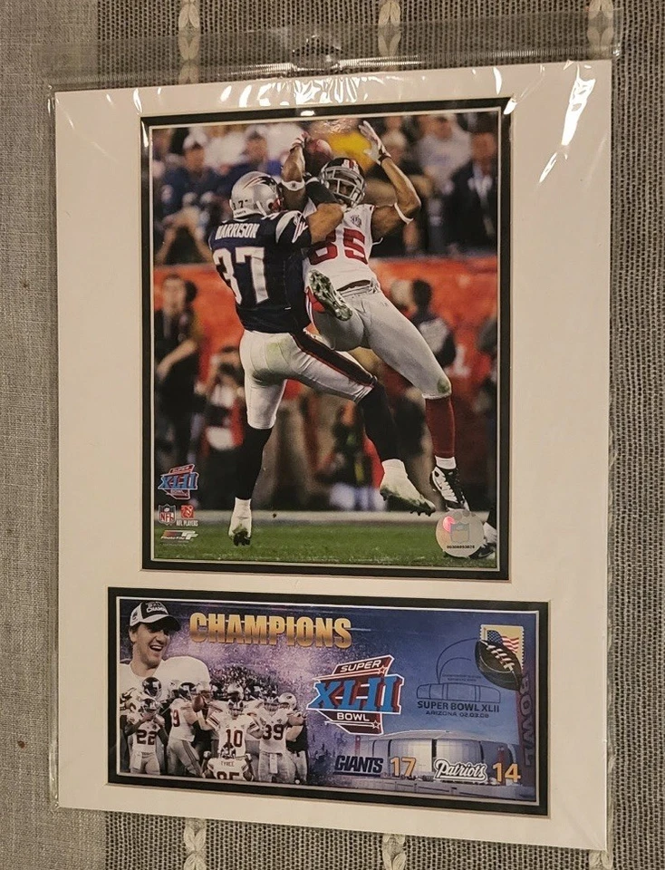 New York Giants Super Bowl XLII Champions David Tyree Helmet Catch Photos 15x12 - Image 1 of 4