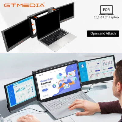 Portable Monitor Dual Screen Extender FHD IPS 1080P HD Triple Display for Laptop - Image 1 of 4