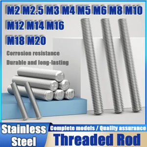 M2 M2.5 M3 M4 M5 M6 M10 to M20 - Stainless Threaded Bar - Rod Studding Allthread - Picture 1 of 19