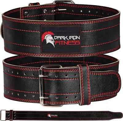 Dark Iron Fitness Dip Belt – Padded Leather Weight Lifting Belts XL 41-49in