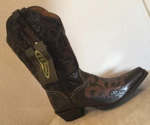 J. B. Dillon Beautiful Brown Leather Western Boots U. S. Women Sz 9.5 B - Picture 1 of 12