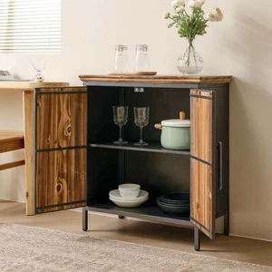 Buffet Table Storage Cabinet Kitchen Cupboard Sideboard with Dual Doors Shelves - Picture 1 of 16
