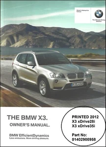 2012 BMW OEM X3 F25 Owner's Manual With iDrive 01402900958 QCO - Picture 1 of 2