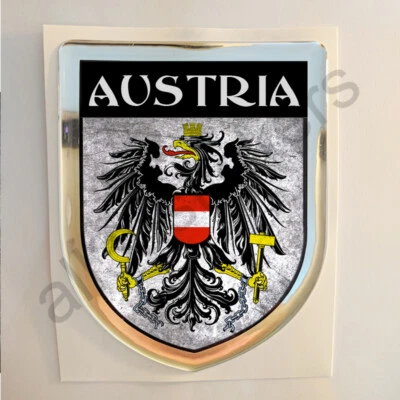 ALL3DSTICKERS Austria Adesivi Scudetto 3D Emblema Stemma Sporco Resinato Adesivo Resinati
