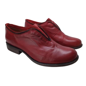 Miz Mooz Shoes Size US 8.5 Lauralyn Leather Oxford Laceless Zipper Trim Oxblood - Picture 1 of 15