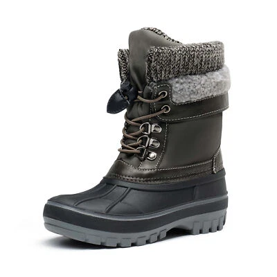 Youth Boys Girls Kids Insulated Waterproof Mid-calf Skiing Snow Boots Size 9T-6 - Image 1 of 4