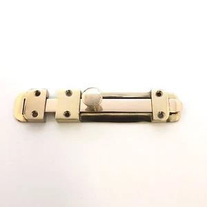 Heavy Duty Polished Brass Strong Security Door Surface Slide Bolt- 6" / 152mm - Picture 1 of 1